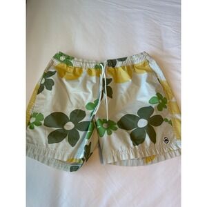 SPORT OF KINGS Men's Floral Swim Trunks Board Shorts Elastic Waist Drawstring L